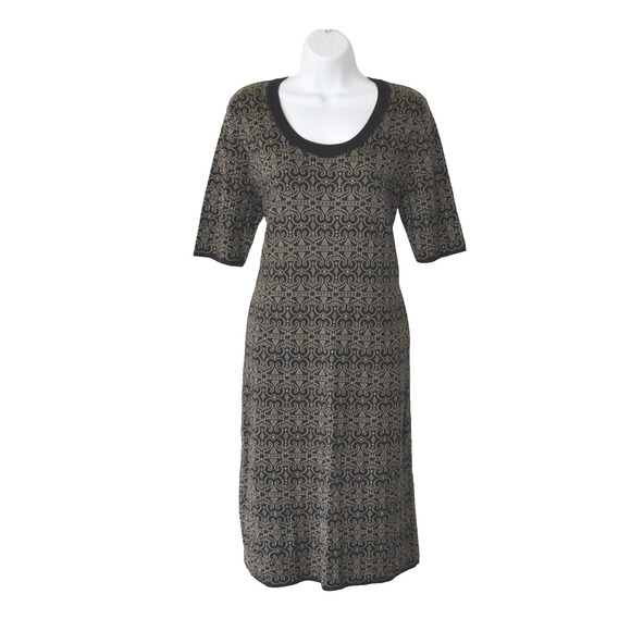 Peruvian Connection Dresses & Skirts - B0 NEW PERUVIAN CONNECTION Pima Cotton Knit Short Sleeve Midi Sweater Dress Sz L